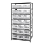 Steel Shelving System with Shelves and Clear Hulk Bins - 2475-952CL - 1 Each - MDL-MDRQ2475952CL