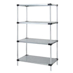 QUANTUM STORAGE SYSTEMS Stainless Steel Shelving Starter Kits with 4 Solid Shelves WRS4-86-1824SS 1 Each-MDL-MDRQ4861824SS