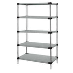QUANTUM STORAGE SYSTEMS Stainless Steel Starter Kit with 5 Solid Shelves and 4 Posts WRS5-54-1460SS 1 Each-MDL-MDRQ5541460SS