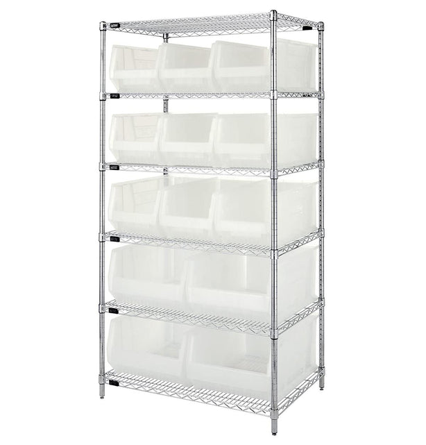 Quantum Storage Systems Clear-View Hulk 24" Containers and Wire Shelving Systems WR6-953954CL 1.0 Each-MDL-MDRQ6953954CL