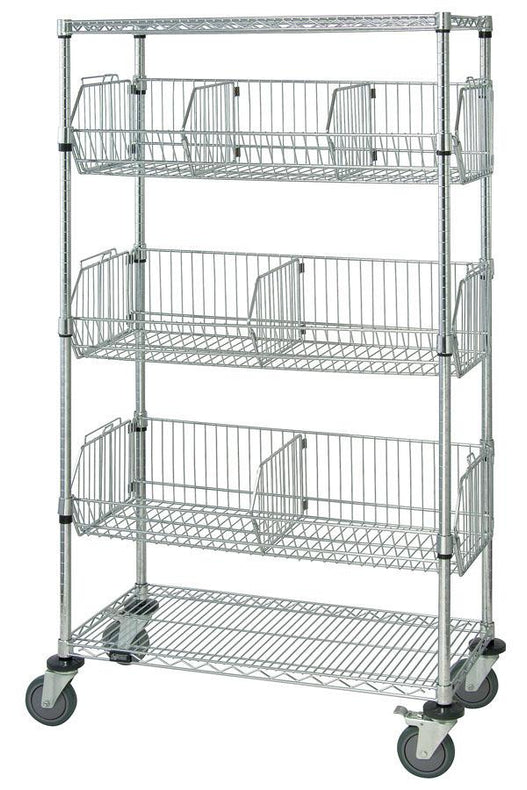 Quantum Storage Systems 24" x 36" x 80" Mobile Modular Wire Basket Unit - MDRQ742436BSK