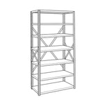 Quantum Systems 75-1236-7 Open 12" x 36" x 75" Steel Storage Unit with 7 Shelves - MDL-MDRQ7512367 - 1 Each