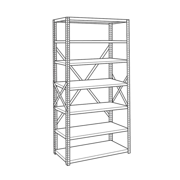 Quantum Systems 75-1836-7 Open 18" x 36" x 75" Steel Storage Unit with 7 Shelves - MDL-MDRQ7518367 - 1 Each