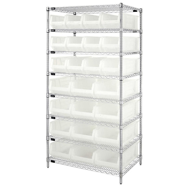 Quantum Storage Systems Clear-View Hulk 24" Containers and Wire Shelving Systems WR8-950952CL 1.0 Each-MDL-MDRQ8950952CL