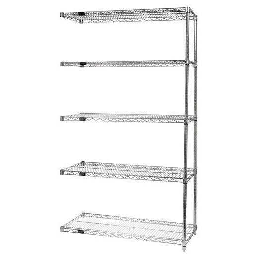 Quantum Storage Systems Chrome Add-On Kits with 5 Shelves and 2 Posts AD54-1260C-5 1.0 Each-MDL-MDRQA541260C5