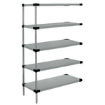 24"W x 60"L x 63"H Galvanized Steel Add-On Kit with 5 Shelves, Solid and 2 Posts - AD63-2460SG-5 - 1 Each
