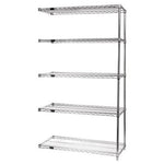 Quantum Storage Systems Chrome Add-On Kits with 5 Shelves and 2 Posts AD74-1848C-5 1.0 Each-MDL-MDRQA741848C5