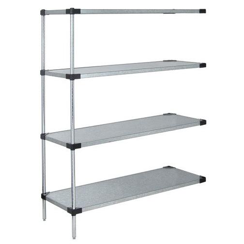 Stainless Steel Add-On Kits with 4 Solid Shelves and 2 Posts - WRSAD4-86-2124SS - 1 Each - MDL-MDRQA862124S
