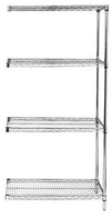 Quantum Storage Systems Stainless Steel Add-On Kits with 4 Shelves and 2 Posts AD54-1236S 1.0 Each-MDL-MDRQAD541236S
