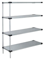 QUANTUM STORAGE SYSTEMS Galvanized Steel Add-On Kits with 4 Solid Shelves and 2 Posts AD54-1436SG 1 Each - MDL-MDRQAD541436G