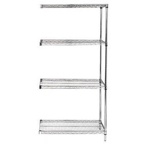 Stainless Steel Add-On Kits with 4 Solid Shelves and 2 Posts - WRSAD4632460SS - 1 Each - MDL-MDRQAD632460S
