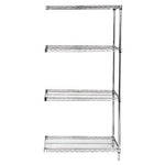 Quantum Storage Systems Stainless Steel Add-On Kits with 4 Shelves and 2 Posts AD86-3048S 1.0 Each-MDL-MDRQAD863048S