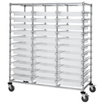 Quantum Storage Systems Cart with Cart-Triple-Bay, 24" x 60", 33 Clear Bins - MDRQBC69M2TCL