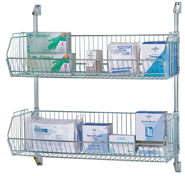 Quantum Storage Systems Wire Post Wall Mount Cantilever with Baskets CAN341448BCPWB - 1.0 Each