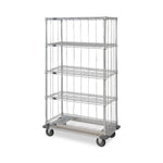 3-Sided Carts with 1 Solid and 5 Wire Shelves and Dolly - MD1836C46RE-5 - 1 Each - MDL-MDRQD1836C465