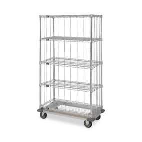 3-Sided Carts with 1 Solid and 5 Wire Shelves and Dolly - MD1836C46RE-5 - 1 Each - MDL-MDRQD1836C465