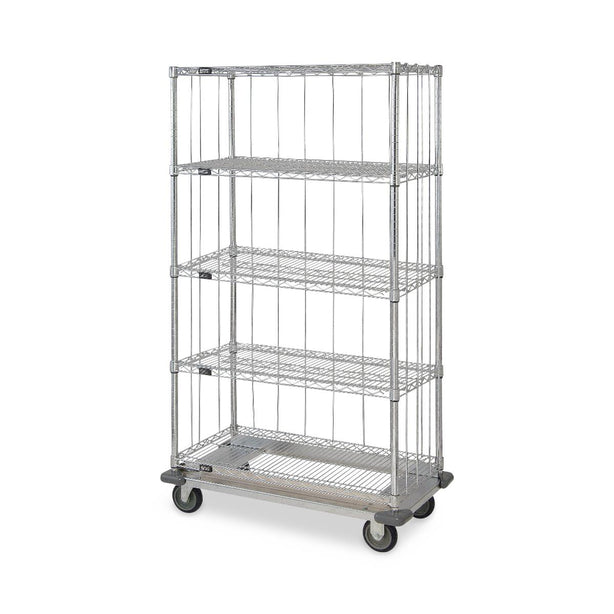 3-Sided Carts with 1 Solid and 5 Wire Shelves and Dolly - MD1836C46RE-5 - 1 Each - MDL-MDRQD1836C465