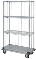 3-Sided Carts with 1 Solid and 3 Wire Shelves and Dolly Base - MD1860CG46RE - 1 Each - MDL-MDRQD1860CG46
