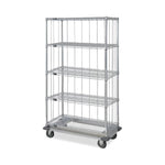 3-Sided Carts with 1 Solid and 5 Wire Shelves and Dolly - MD2448C46RE-5 - 1 Each - MDL-MDRQD2448C465