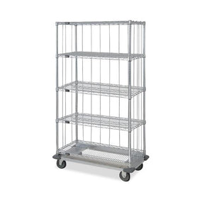3-Sided Carts with 1 Solid and 5 Wire Shelves and Dolly - MD2448C46RE-5 - 1 Each - MDL-MDRQD2448C465