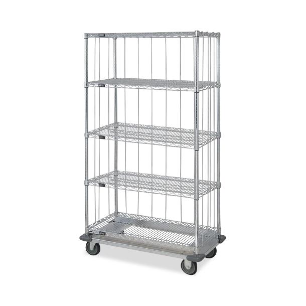 3-Sided Carts with 1 Solid and 5 Wire Shelves and Dolly - MD2448C46RE-5 - 1 Each - MDL-MDRQD2448C465