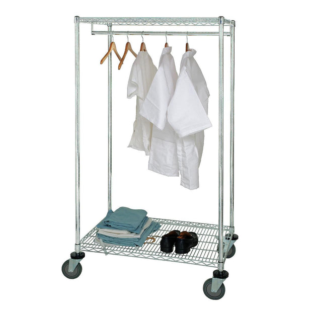 Quantum Storage Systems Portable Single Pole Garment Rack, Stationary, 24" x 60" x 63" - MDRQGR632460
