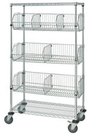 Quantum Storage Systems 24" x 36" x 69" Mobile Modular Wire Basket Unit - MDRQM2436BC6C
