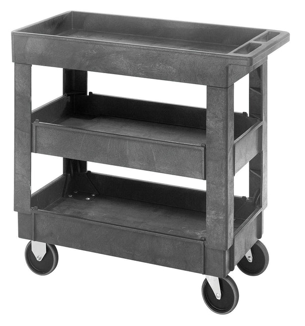 Quantum Storage Systems Polymer Utility Cart 3 Shelf, 17 1/2" x 34 1/4" x 32 1/2" - MDRQPC3518333