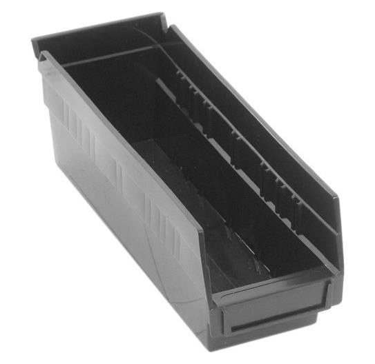 Quantum Storage Systems Black Economy Shelf Bin, 4-1/8"W x 11-5/8"L x 4"H - MDRQSB101BK