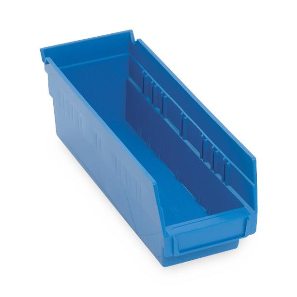 Quantum Storage Systems Blue Economy Shelf Bin, 4-1/8"W x 11-5/8"L x 4"H - MDRQSB101BL