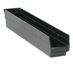 Quantum Storage Systems Black Economy Shelf Bin, 4-1/8"W x 23-5/8"L x 4"H - MDRQSB105BK