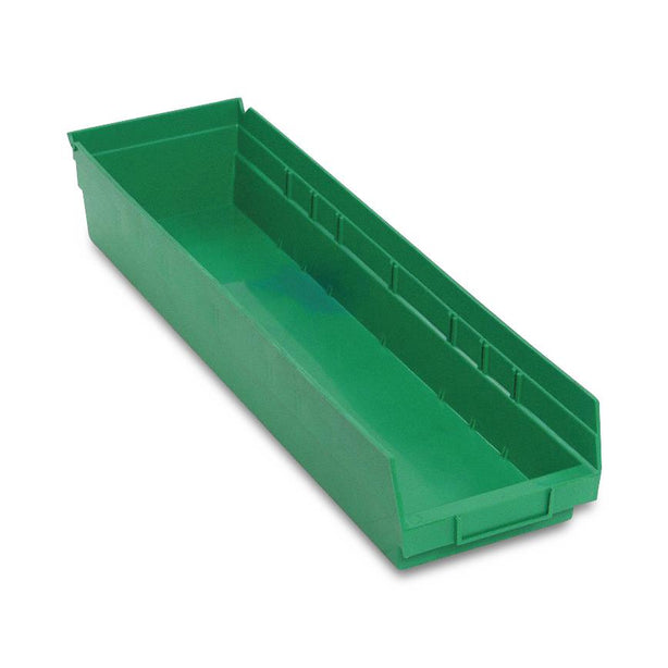 Quantum Storage Systems Green Economy Shelf Bin, 6-5/8"W x 23-5/8"L x 4"H - MDRQSB106GN