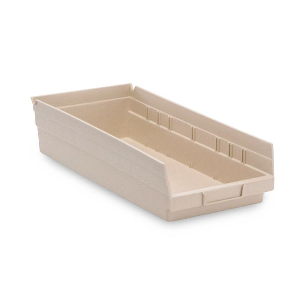 Quantum Storage Systems Ivory Economy Shelf Bin, 8-3/8"W x 17-7/8"L x 4"H - MDRQSB108IV