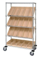 Quantum Storage Systems Slanted Shelf Slanted-Shelf Suture Cart, Open Sides, 24" x 36" x 69" - MDRQSC5632436
