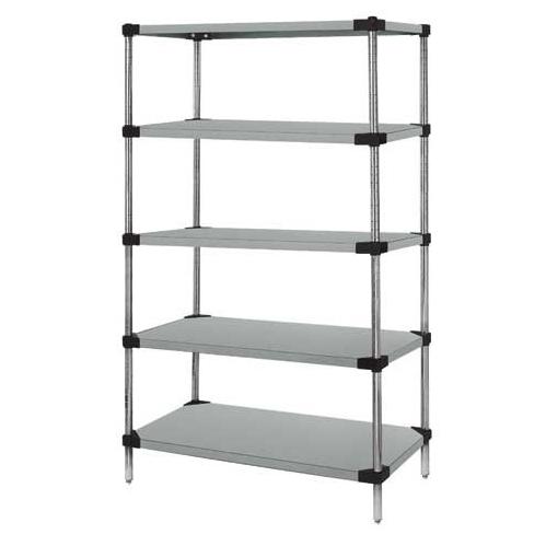Quantum Storage Systems Galvanized Stainless Steel Starter Kits with 5 Solid Shelves WR54-1854SG-5 1.0 Each-MDL-MDRQW541854G5