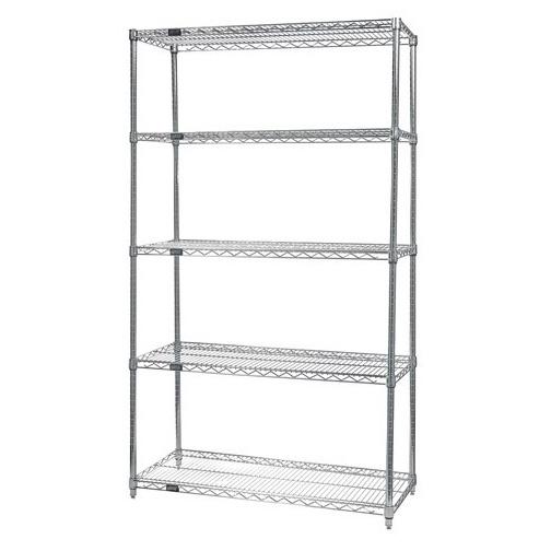 QUANTUM STORAGE SYSTEMS Stainless Steel Starter Kits with 5 Shelves and 4 Posts WR86-2154S-5 1 Each - MDL-MDRQW862154S5