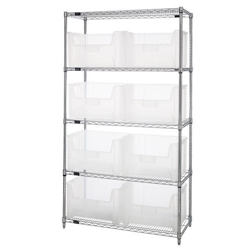 Quantum Storage Systems Clear-View Giant Stack Wire Shelving System WR5-700CL 1.0 Each-MDL-MDRQWR5700CL