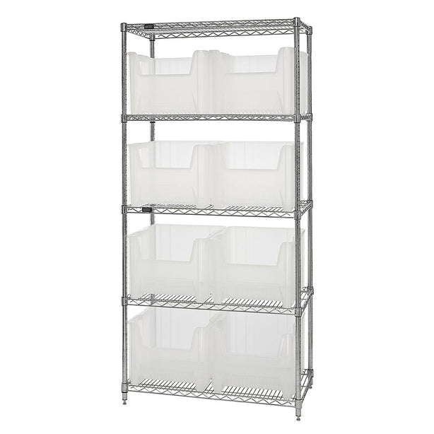 Quantum Storage Systems Clear-View Giant Stack Wire Shelving System WR5-800CL 1.0 Each-MDL-MDRQWR5800CL
