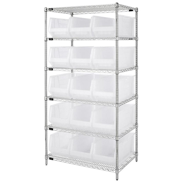 Quantum Storage Systems Clear-View Hulk 24" Containers and Wire Shelving Systems WR6-953CL 1.0 Each-MDL-MDRQWR6953CL