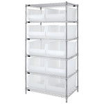 Quantum Storage Systems Clear-View Hulk 24" Containers and Wire Shelving Systems WR6-954CL 1.0 Each-MDL-MDRQWR6954CL