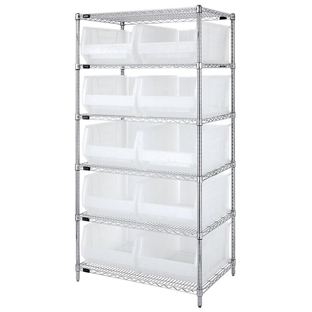 Quantum Storage Systems Clear-View Hulk 24" Containers and Wire Shelving Systems WR6-954CL 1.0 Each-MDL-MDRQWR6954CL