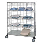 Quantum Storage Systems 3-Sided Linen Carts with 1 Solid and 4 Wire Shelves WRCS4-74-2460EP-5 1.0 Each-MDL-MDRQWR7424605
