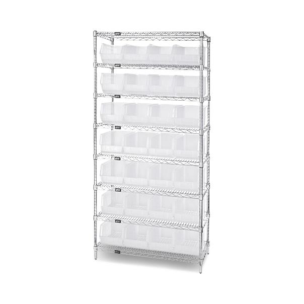 Quantum Storage Systems Clear-View Ultra Stack and Hang Bins and Wire Shelving Systems WR8-240CL - 1.0 Each - MDL-MDRQWR8240CL
