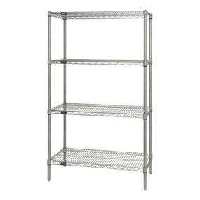Quantum Storage Systems Stainless Steel Shelving Starter Kits with 4 Shelves WRS4861836SS - 1.0 Each - MDL-MDRQWR861836S