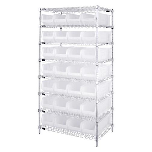 Quantum Storage Systems Clear-View Hulk 24" Containers and Wire Shelving Systems WR8-950CL 1.0 Each-MDL-MDRQWR8950CL