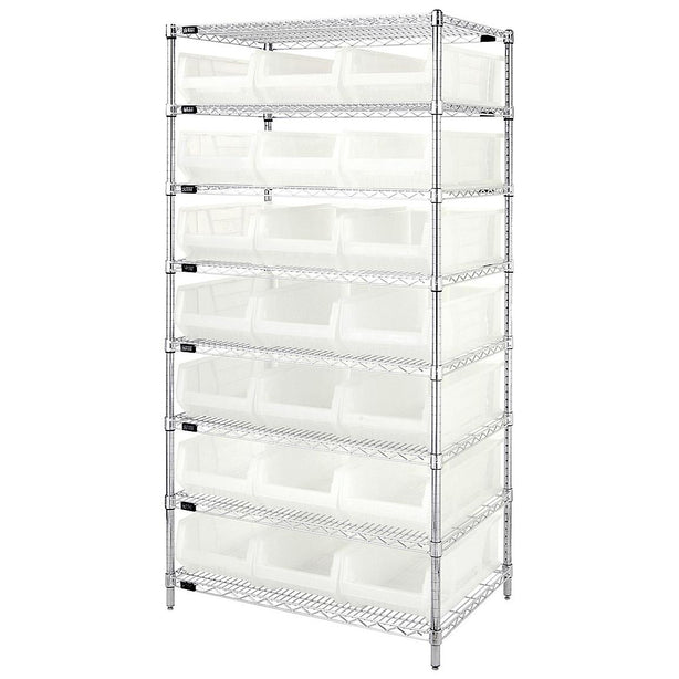 Quantum Storage Systems Clear-View Hulk 24" Containers and Wire Shelving Systems WR8-952CL 1.0 Each-MDL-MDRQWR8952CL