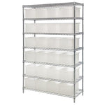 QUANTUM STORAGE SYSTEMS Wire Shelving Units with Clear Divider Bins WR9-93060CL 1 Each - MDL-MDRQWR993060C