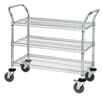 Quantum Storage Systems Chrome Wire Utility Cart WRC-1836-3CG 1.0 Each-MDL-MDRQWRC18363