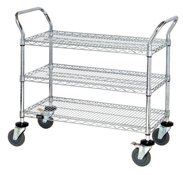 Quantum Storage Systems Chrome Wire Utility Cart WRC-1836-3CG 1.0 Each-MDL-MDRQWRC18363