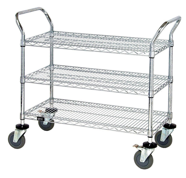 Quantum Storage Systems Chrome Wire Utility Cart WRC24423 1.0 Each-MDL-MDRQWRC24423